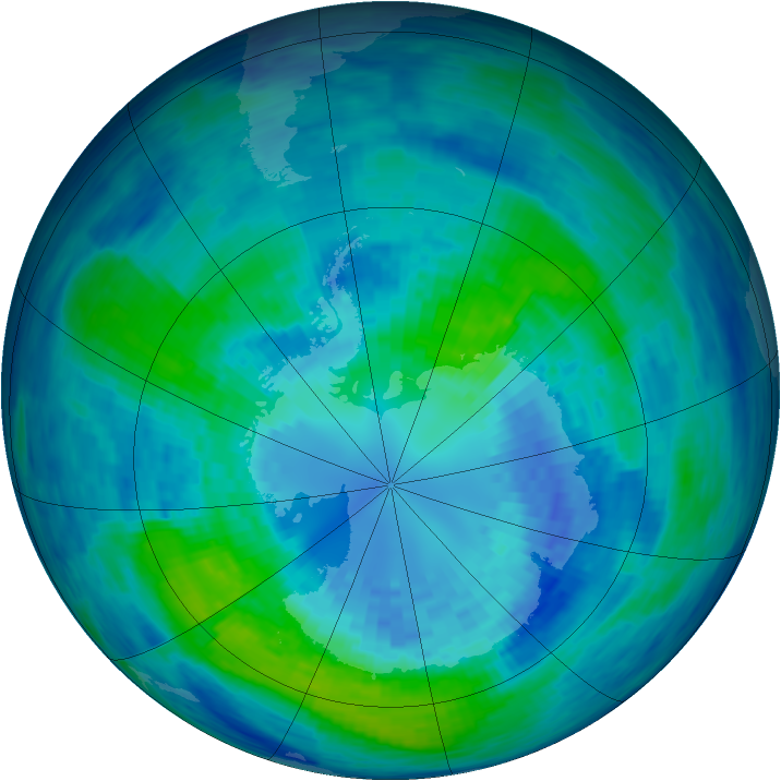 Antarctic ozone map for 04 April 1994